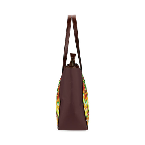 Colorful flower striped mandala Classic Tote Bag (Model 1644)