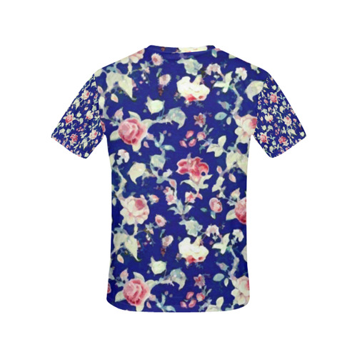 Vintage Rose Floral Wallpaper All Over Print T-Shirt for Women (USA Size) (Model T40)