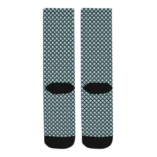 Psychedelic circles,blue vintage pattern style Trouser Socks