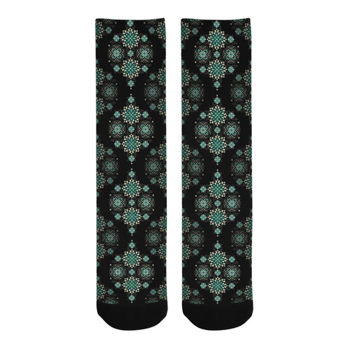 Green on black, pattern with atmosphere Trouser Socks