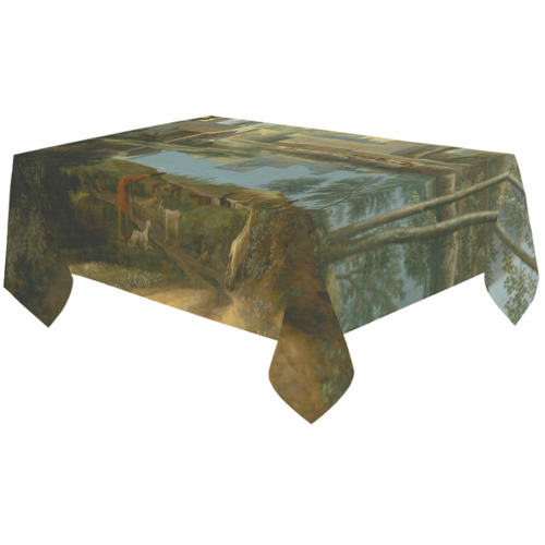 Nicolas Poussin French Landscape Calm Cotton Linen Tablecloth 60"x120"