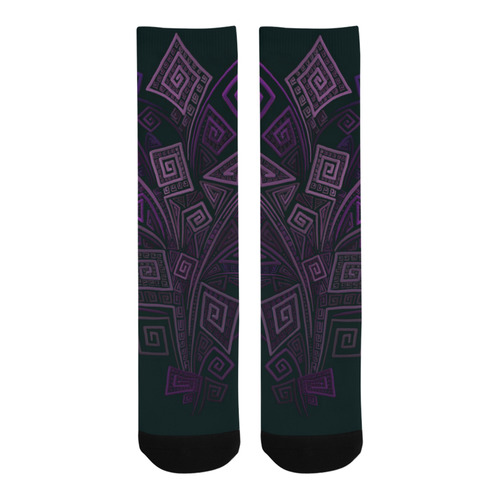 Psychedelic 3D Square Spirals - purple Trouser Socks