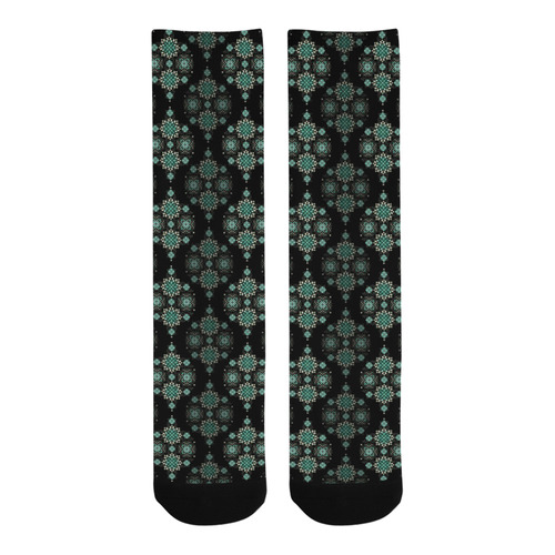 Green on black -  pattern with atmosphere Trouser Socks