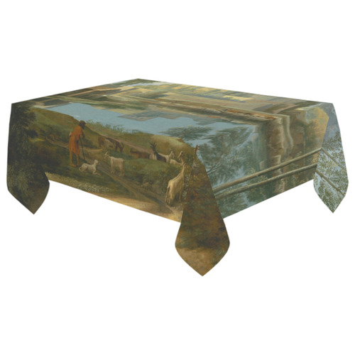 Nicolas Poussin French Landscape Calm Cotton Linen Tablecloth 60"x 104"