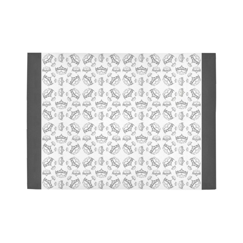 Queen Of Hearts Silver Crown Tiara By Kristie Hubler Pattern white and gray rug Area Rug7'x5'