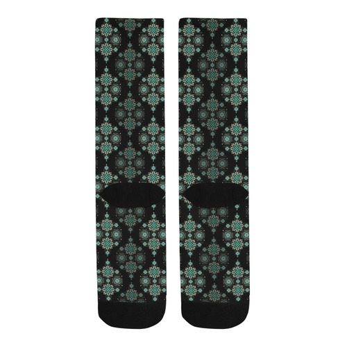 Green on black -  pattern with atmosphere Trouser Socks