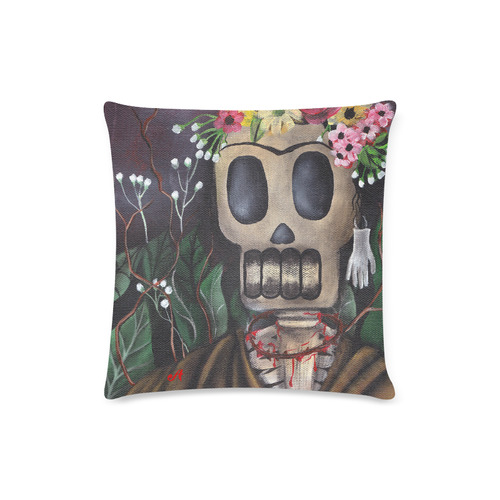 Frida Skull Custom Zippered Pillow Case 16"x16"(Twin Sides)