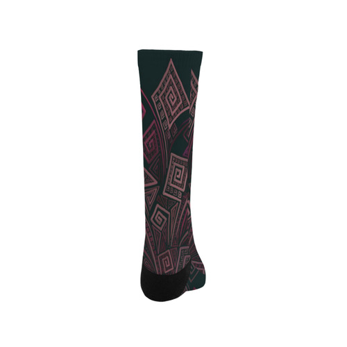 Psychedelic 3D Square Spirals - pink and orange Trouser Socks