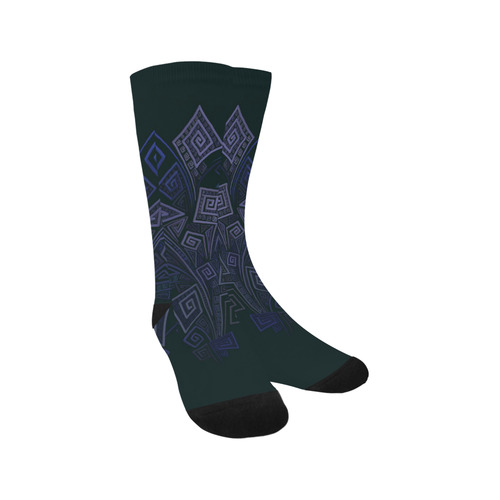 Psychedelic 3D Square Spirals - blue and purple Trouser Socks