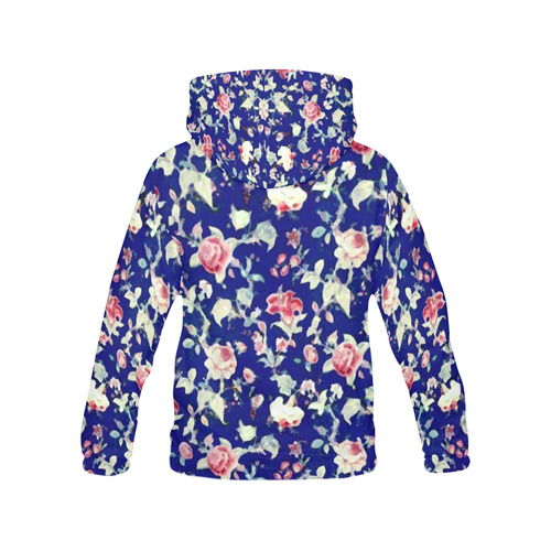 Vintage Rose Floral Wallpaper All Over Print Hoodie for Women (USA Size) (Model H13)