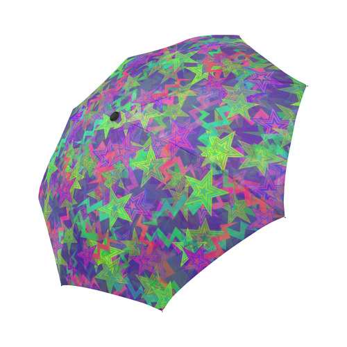 Purple Shooting Stars Auto-Foldable Umbrella (Model U04)