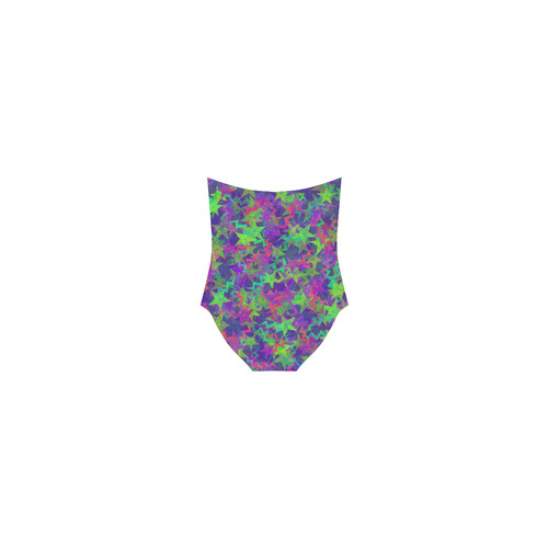 Purple Shooting Stars Strap Swimsuit ( Model S05)