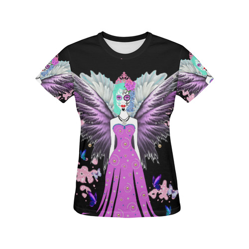 Fairy Sugarskull Queen Victoria All Over Print T-Shirt for Women (USA Size) (Model T40)