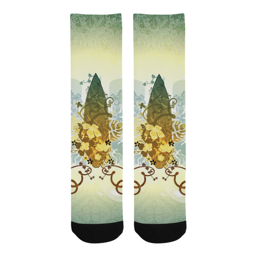 Surfbaord on vintage background Trouser Socks