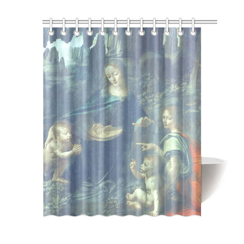 Leonardo da Vinci Virgin of the Rocks Shower Curtain 60"x72"