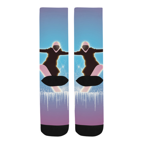 Snowboarding, snowflakes and ice Trouser Socks