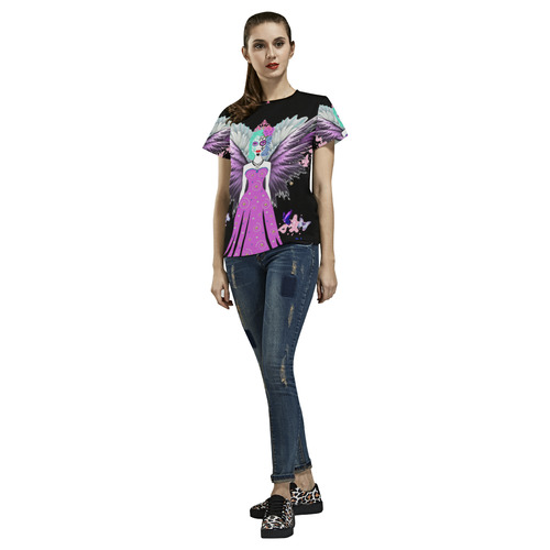 Fairy Sugarskull Queen Victoria All Over Print T-Shirt for Women (USA Size) (Model T40)