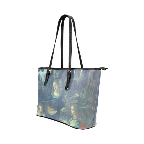 Leonardo da Vinci Virgin of the Rocks Leather Tote Bag/Small (Model 1651)