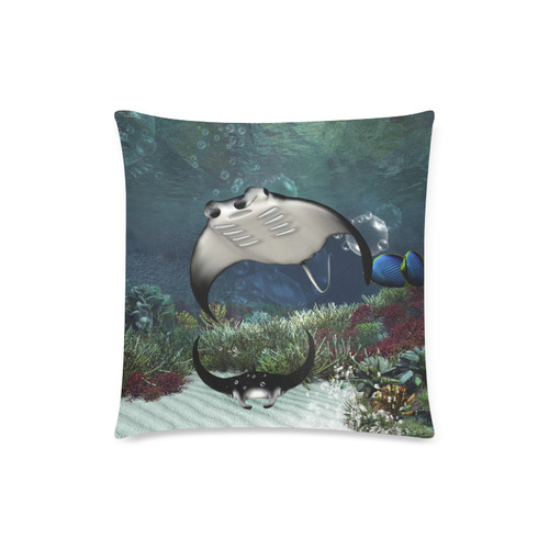 Awesme manta Custom Zippered Pillow Case 18"x18"(Twin Sides)