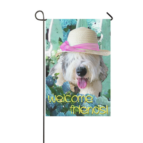 Hydrengia Garden OES Welcome Friends! Garden Flag 12‘’x18‘’（Without Flagpole）