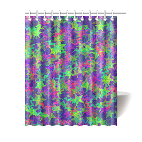 Purple Shooting Stars Shower Curtain 60"x72"