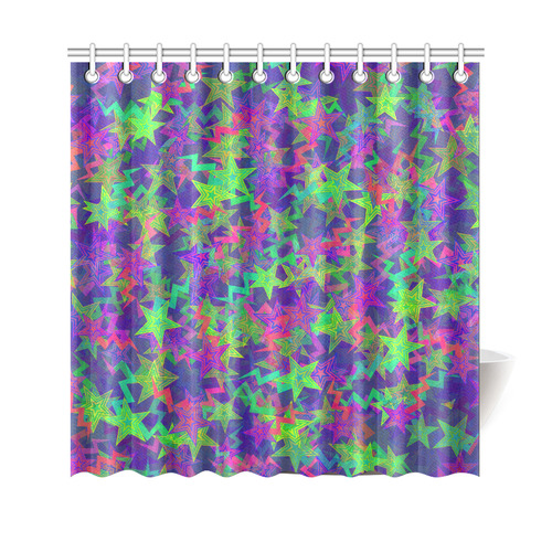 Purple Shooting Stars Shower Curtain 69"x70"