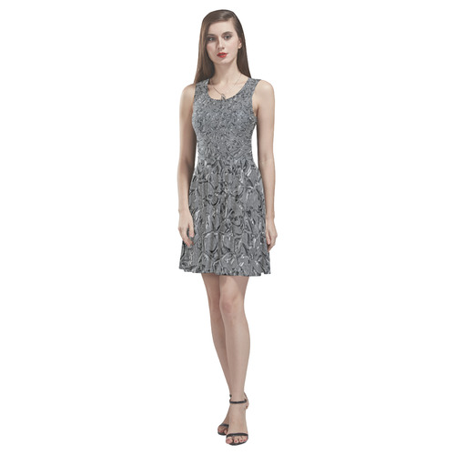 Sparkling Metal Art D by FeelGood Thea Sleeveless Skater Dress(Model D19)