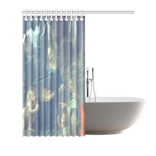 Leonardo da Vinci Virgin of the Rocks Shower Curtain 72"x72"