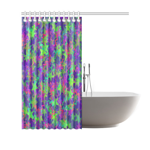 Purple Shooting Stars Shower Curtain 69"x70"