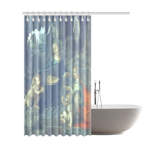 Leonardo da Vinci Virgin of the Rocks Shower Curtain 72"x84"