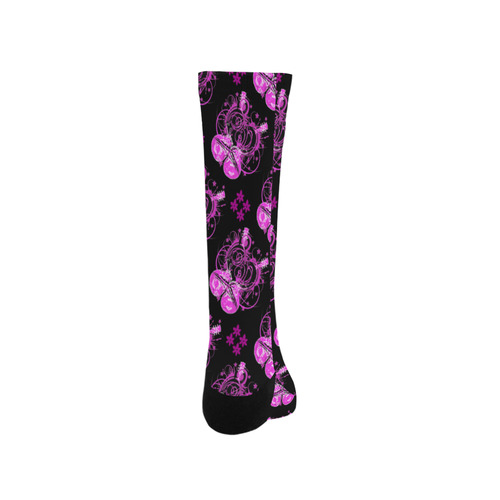 Pink Guitars Rockabilly Retro Trouser Socks