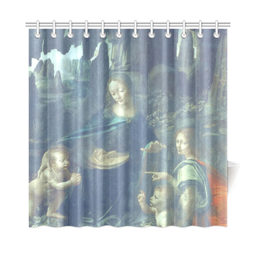 Leonardo da Vinci Virgin of the Rocks Shower Curtain 72"x72"