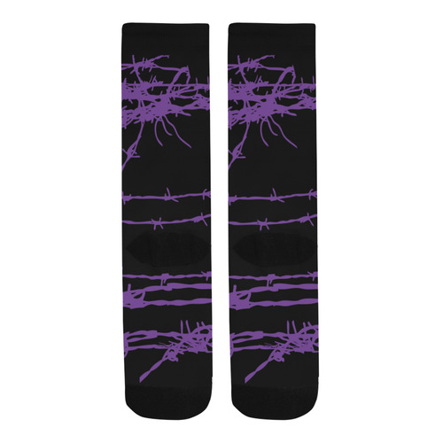 Purple Barbed Wire Goth Print Trouser Socks