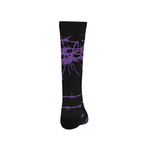 Purple Barbed Wire Goth Print Trouser Socks