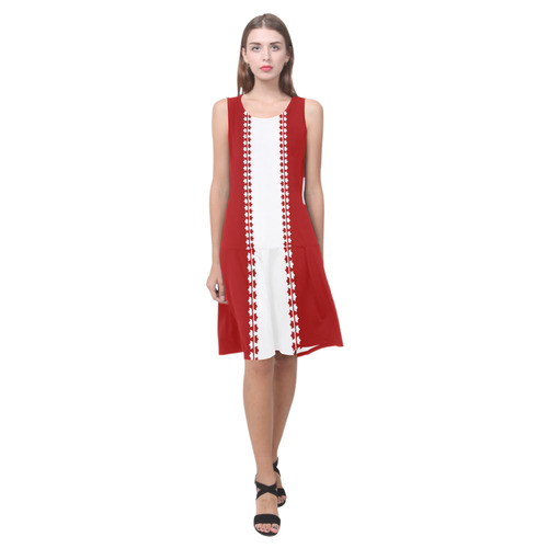 Canada Dress Classic Canada Souvenir Dresses Sleeveless Splicing Shift Dress(Model D17)