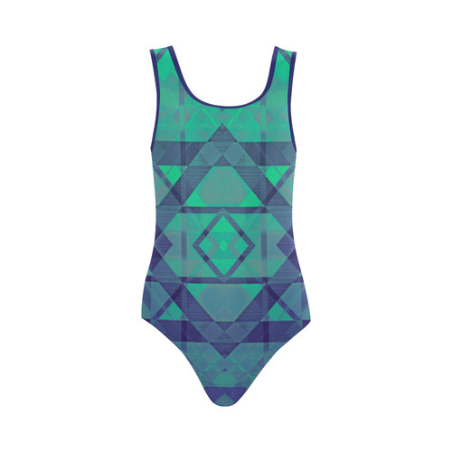 Sci-Fi Dream  Geometric design Modern style Vest One Piece Swimsuit (Model S04)