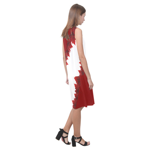 Canada Maple Leaf Dresses Canada Sundress Sleeveless Splicing Shift Dress(Model D17)