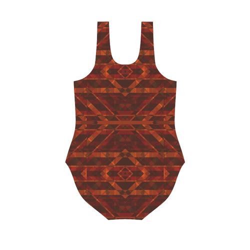 Sci Fi  Horror Geometric design Modern Vest One Piece Swimsuit (Model S04)