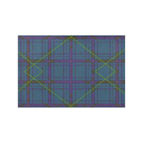 Neon plaid 80's style design Placemat 12’’ x 18’’ (Two Pieces)