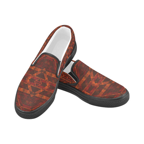 Sci-Fi Horror Geometric design Modern Women's Unusual Slip-on Canvas Shoes (Model 019)