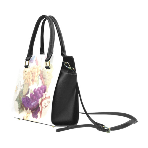 Purple Grapes Butterflies Vintage Floral Classic Shoulder Handbag (Model 1653)