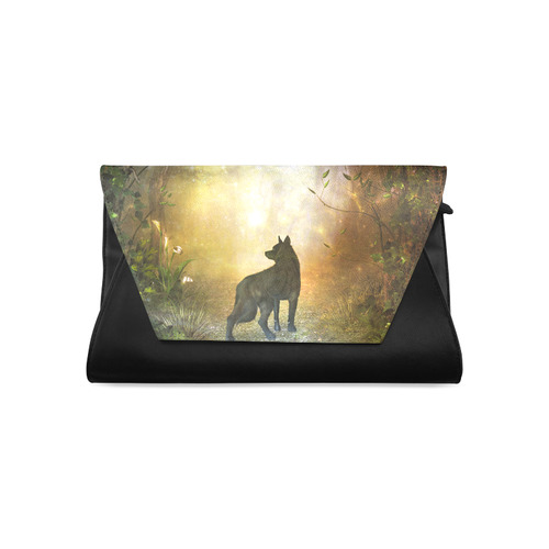 Teh lonely wolf Clutch Bag (Model 1630)