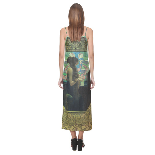 Viva La Musica V-Neck Open Fork Long Dress(Model D18)