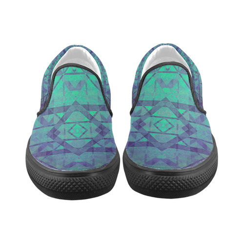 Sci-Fi Dream Geometric design Modern Women's Unusual Slip-on Canvas Shoes (Model 019)