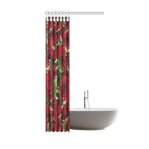 Carmine Roses Shower Curtain 36"x72"