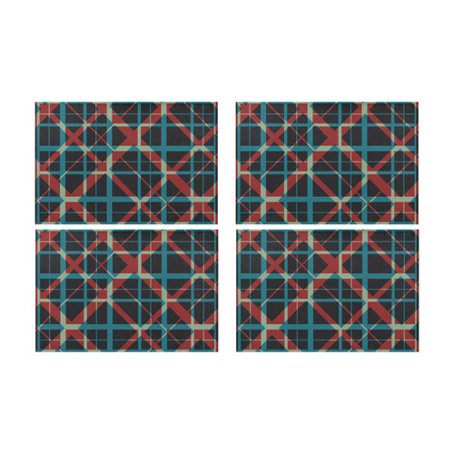 Plaid I Hipster style plaid pattern Placemat 12’’ x 18’’ (Set of 4)