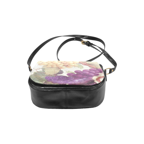 Purple Grapes Butterflies Vintage Floral Classic Saddle Bag/Small (Model 1648)