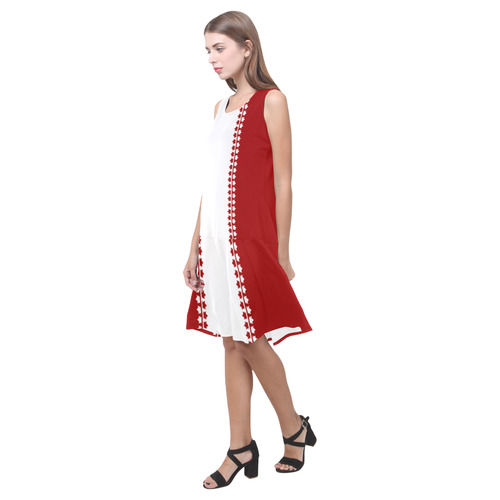 Canada Dress Classic Canada Souvenir Dresses Sleeveless Splicing Shift Dress(Model D17)