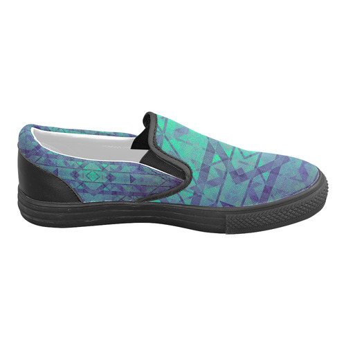 Sci-Fi Dream Geometric design Modern Women's Unusual Slip-on Canvas Shoes (Model 019)