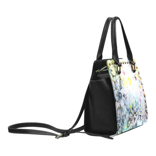 Flowers Wild Rivet Shoulder Handbag (Model 1645)